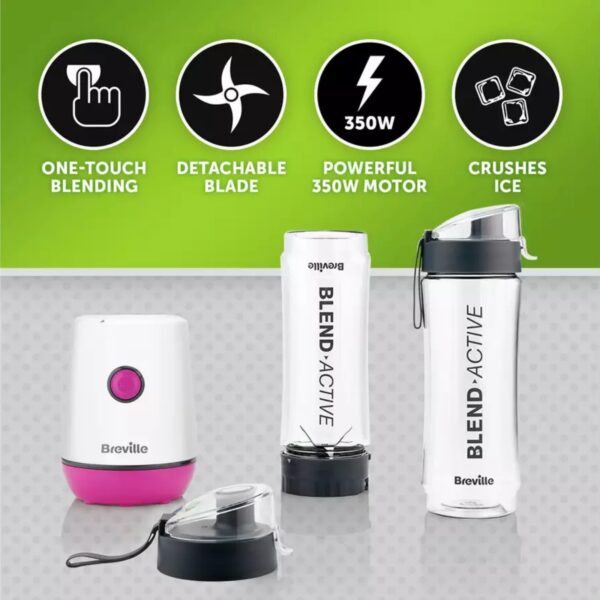 Breville VBL248 Blend Active Personal Blender Pink - Image 3