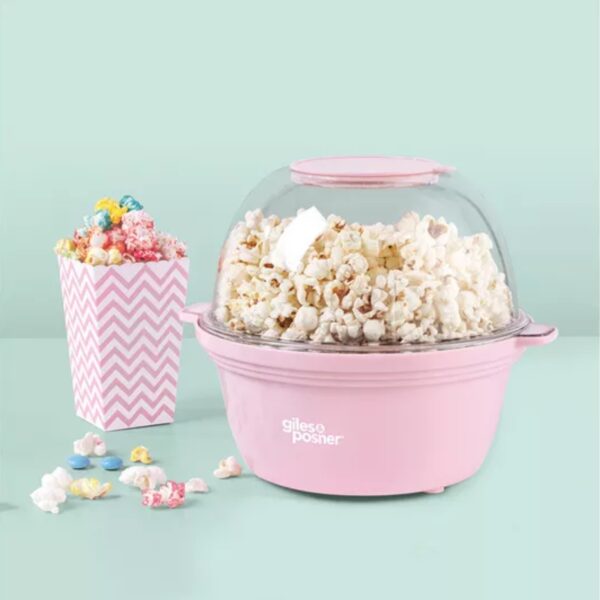 Giles & Posner EK6224GSPNK Mini Stir Popcorn Maker Pink - Image 2
