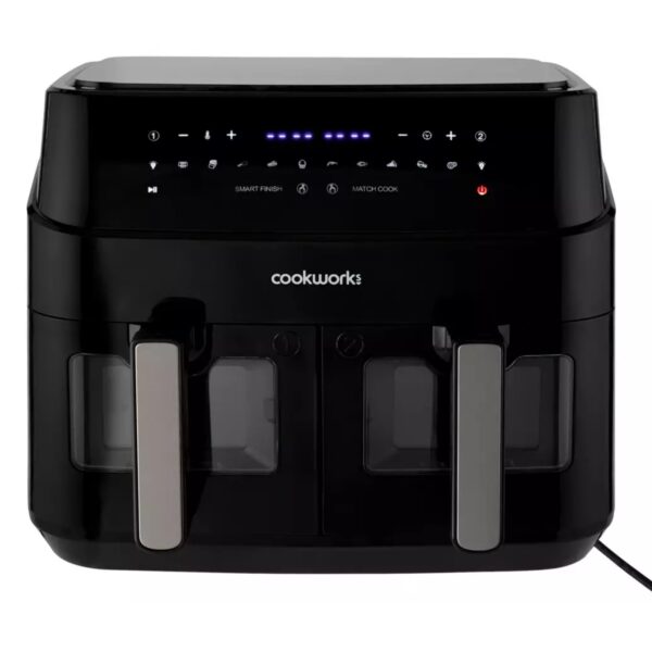 Cookworks 2600W Dual Basket Digital Air Fryer Black