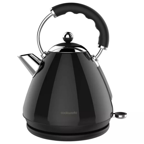 Cookworks Stainless Steel 1.7L Pyramid Kettle Black