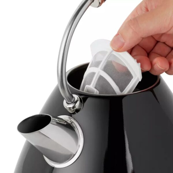 Cookworks 8370457 Stainless Steel 1.7L Pyramid Kettle Black - Image 2