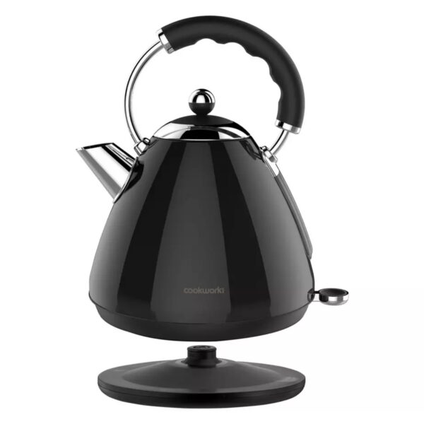 Cookworks 8370457 Stainless Steel 1.7L Pyramid Kettle Black - Image 3