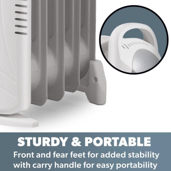 Daewoo HEA1143 650W Mini Oil Filled Radiator - Image 3