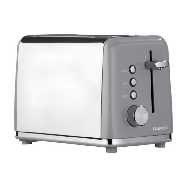 Daewoo Kensington Collection Stainless Steel 2 Slice Toaster Grey
