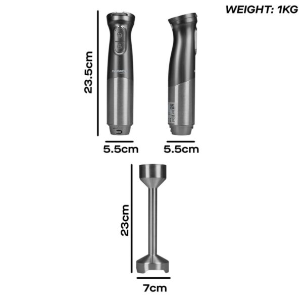 Daewoo SDA2633GE Cordless Pro Handheld Blender Silver - Image 4