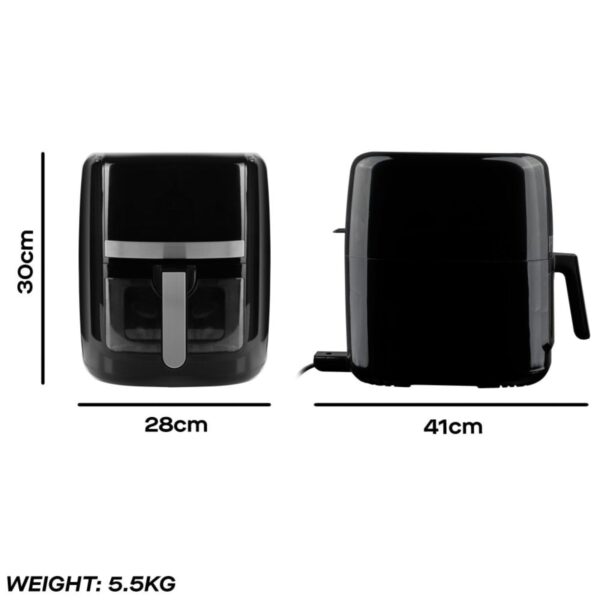 Daewoo SDA2727GE 8L Air Fryer With Window And Divider Black - Image 3