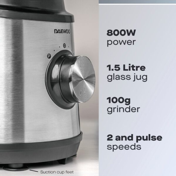 Daewoo SDA2734GE Stainless Steel Jug Blender Silver - Image 3