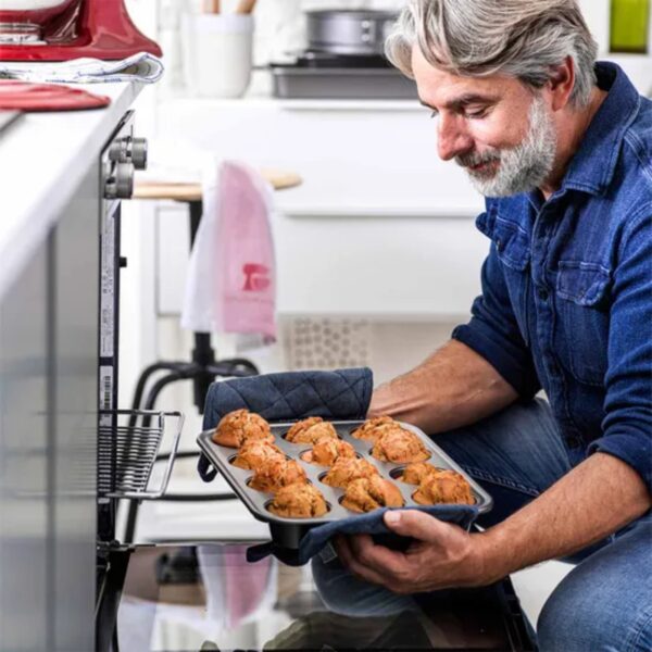 Kitchen Aid CC003296-001 Bakeware 12 Cups Non Stick Muffin Pan Grey - Image 2