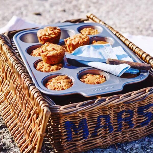 Kitchen Aid CC003296-001 Bakeware 12 Cups Non Stick Muffin Pan Grey - Image 4