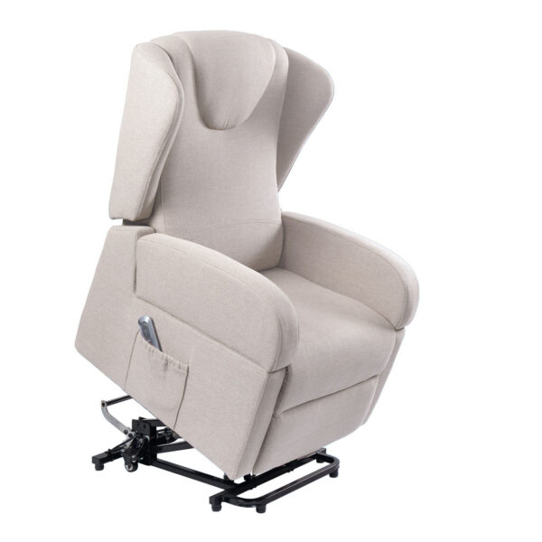 Milan K610-2R-BE Dual Motor Riser Recliner in Beige With Removable Arm Rests