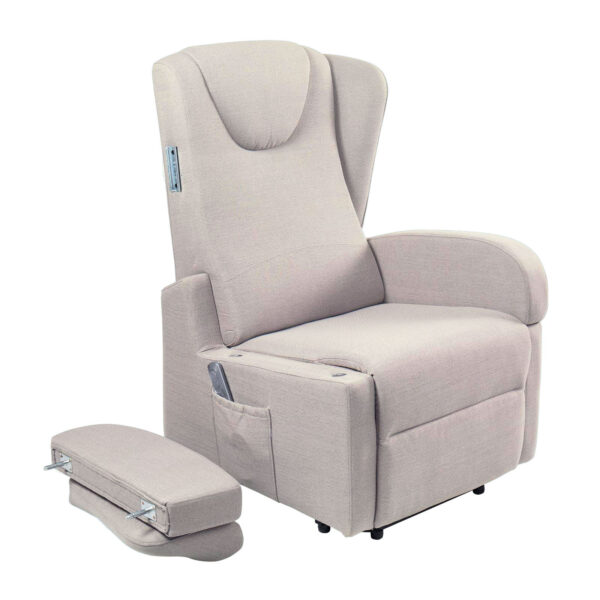 Milan K610-2R-BE Dual Motor Riser Recliner in Beige With Removable Arm Rests - Image 4