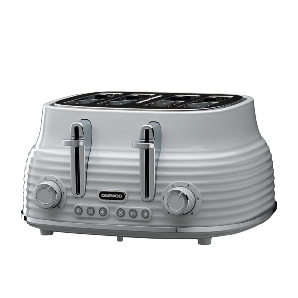 Daewoo Sienna 4 Slice Toaster With High Lift Grey