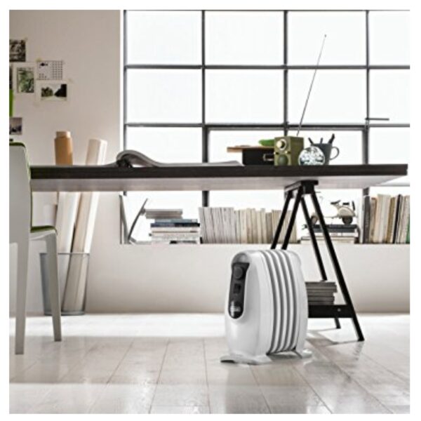 De Longhi TRNS505M  5fin oil radiator 500W White - Image 3