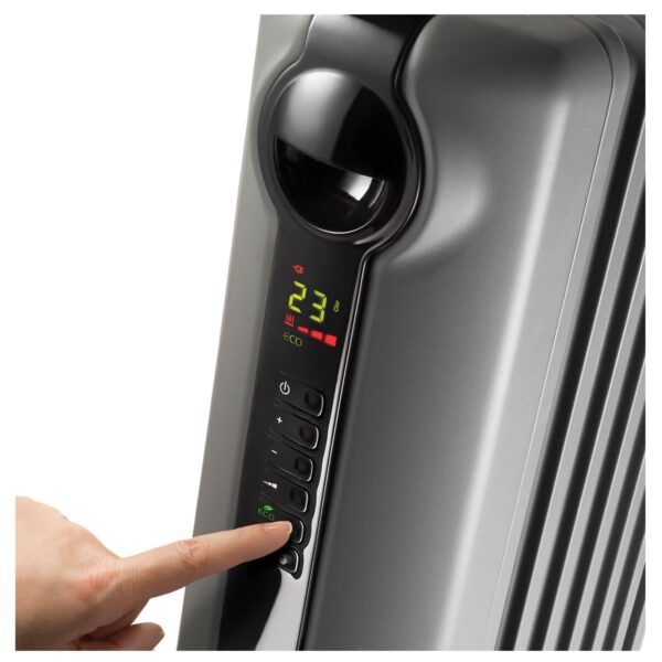 De' Longhi TRRS0920E.G Radia S Digital 9fins  Digital Oil Radiator Grey - Image 2