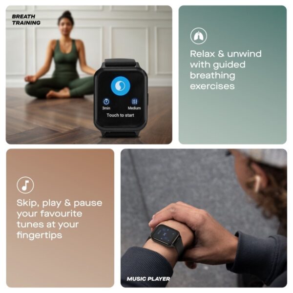 Daewoo AVS1642GE Smartwatch Flight Wireless Smartwatch With Heart Rate Feature Black - Image 4