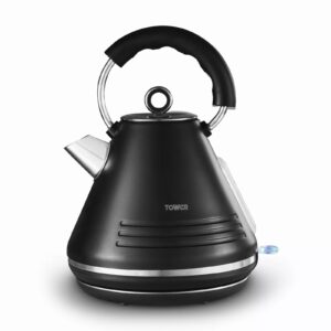 Tower T10074BLK 1.7L Pyramid Kettle Ash Black Tower 1.7L Pyramid Kettle Ash Black