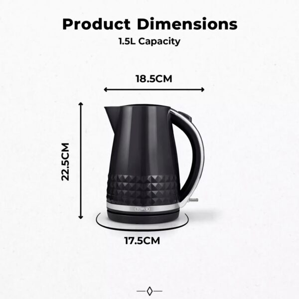 Tower T10075BLK Solitaire 1.5L Rapid Boil Kettle Black - Image 4