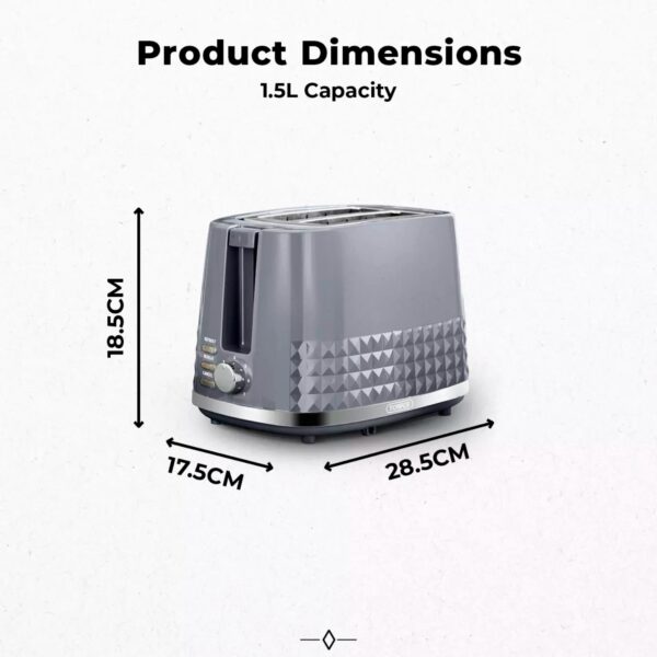 Tower T20082GRY Solitaire 2 Slice Toaster Grey - Image 4