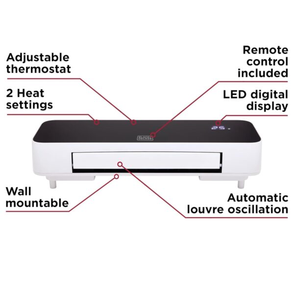 BLACK + DECKER BXSH37025GB Smart Hot & Cool Wall Heater White - Image 4