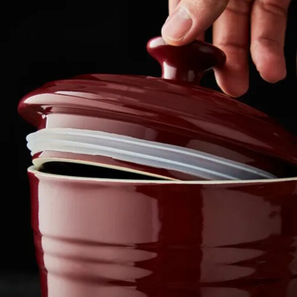 Barbary & Oak BO875007RED 23cm Ceramic Storage Jar Red - Image 2