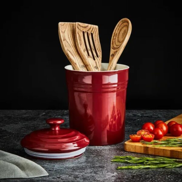 Barbary & Oak BO875007RED 23cm Ceramic Storage Jar Red - Image 4