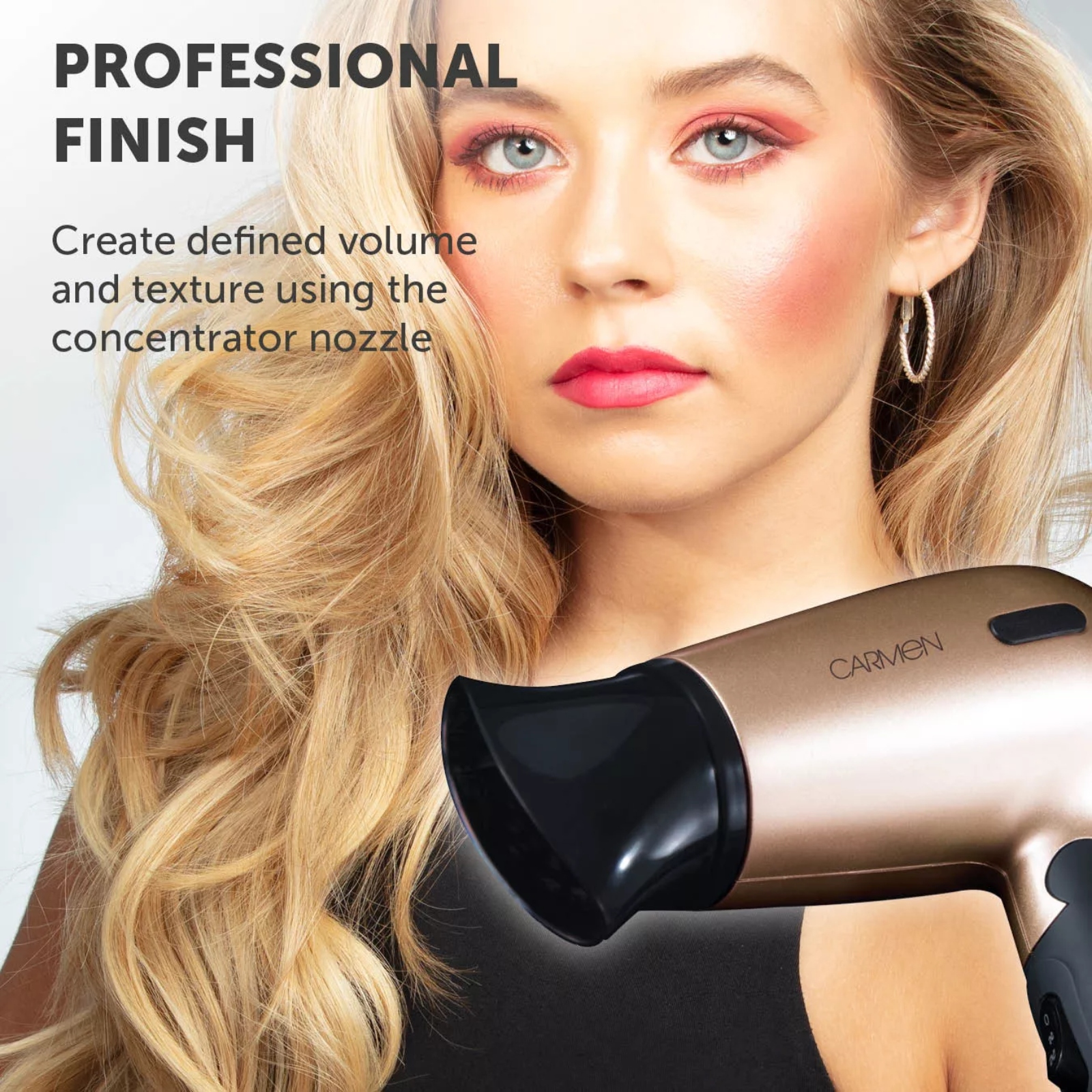 Carmen C80020 1200W Travel Hair Dryer Rose Gold Carmen C80020 1200W Travel Hair Dryer Rose Gold - Image 4