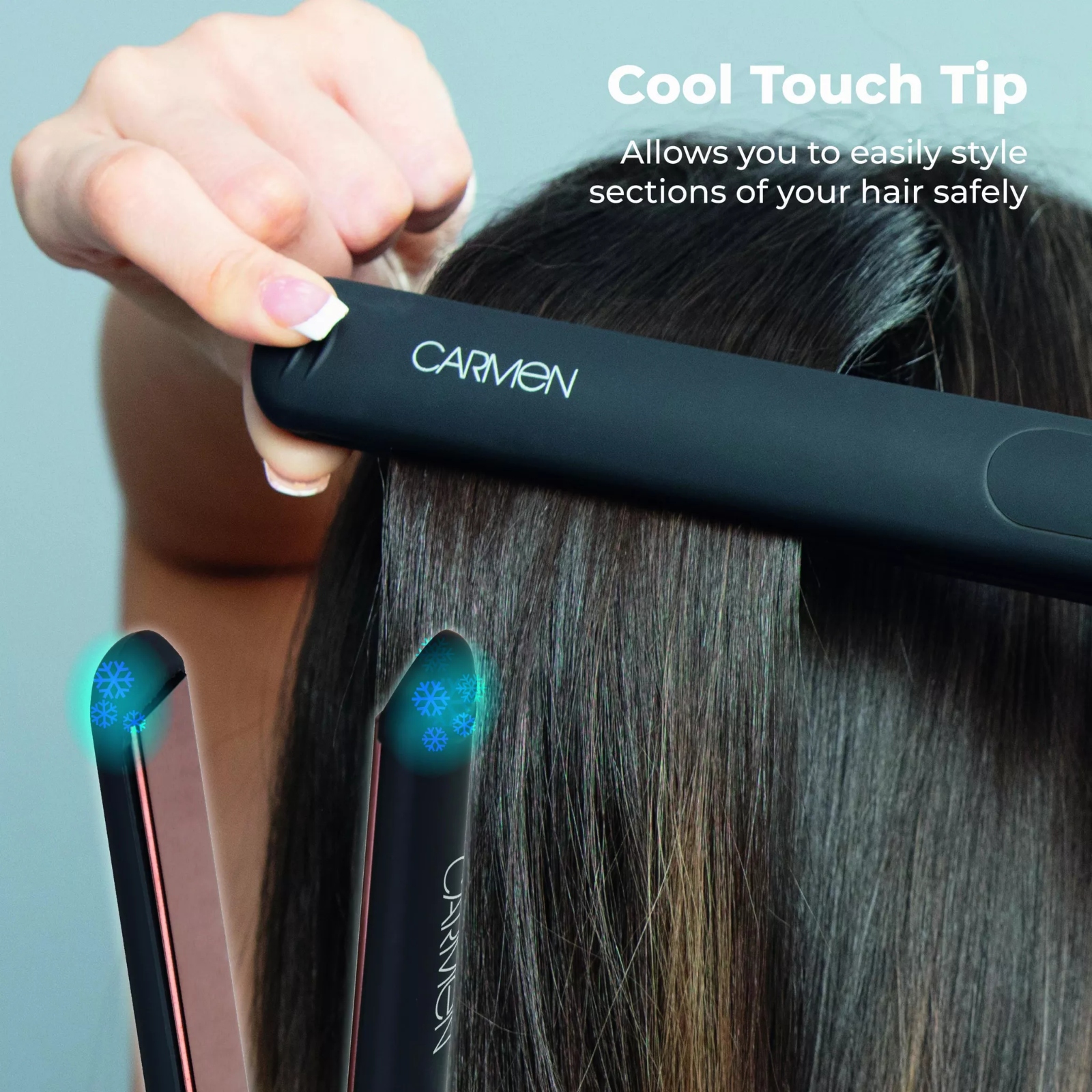 Carmen C81054COP Noir Ceramic Hair Straighteners Black Carmen C81054COP Noir Ceramic Hair Straighteners Black - Image 3