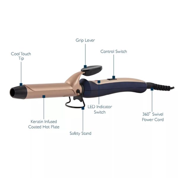 Carmen C81060BC Ultra Smooth 25m Curling Tong Champagne - Image 4