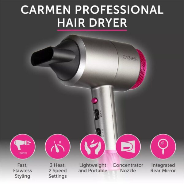 Carmen C81103 Neon DC Compact Hair Dryer - Image 2