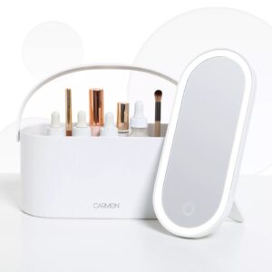 Carmen C81167WHT Vanity Case With LED Mirror White Carmen Vanity Case With LED Mirror White