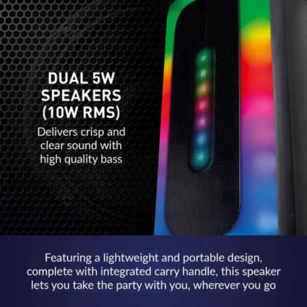 Itek I58070BLK Vibes 10W 2 x 4" Party Speaker - Image 2