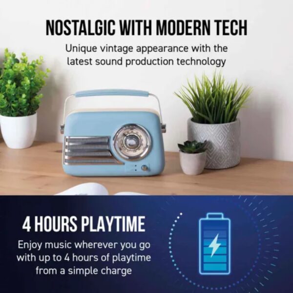 Itek I60028BLU Vintage Bluetooth Radio Blue - Image 2
