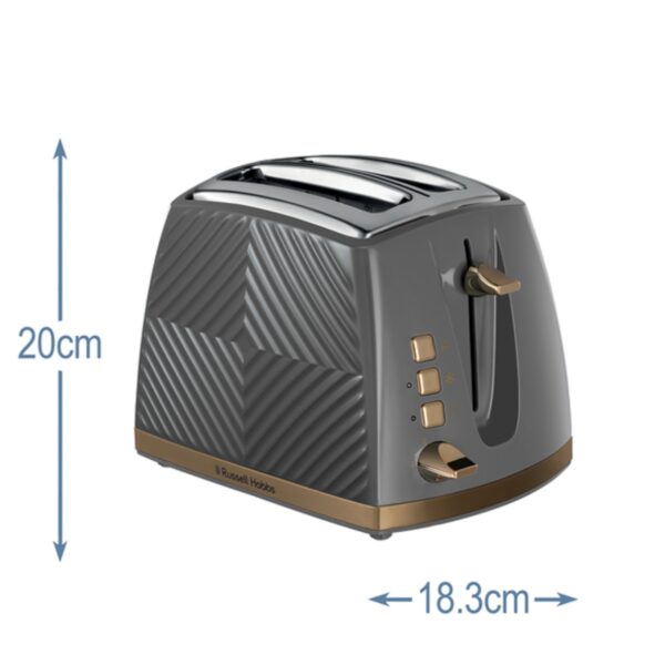 Russell Hobbs 26392 Groove 2 Slice Toaster Grey - Image 4