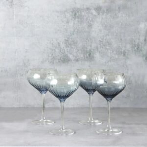Simply Home 400ml 4 Piece Champagne Coupe Blue