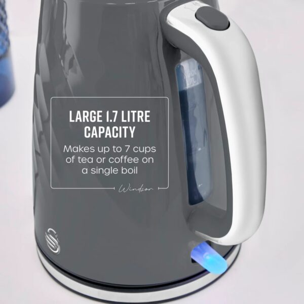 Swan SK14611GRY Windsor 1.7L Textured Kettle Grey - Image 2