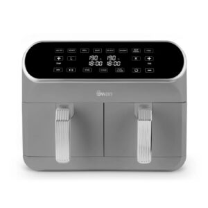 Swan SD10519GR Retro 8L Dual Basket Air Fryer Grey Swan Retro 8L Dual Basket Air Fryer Grey