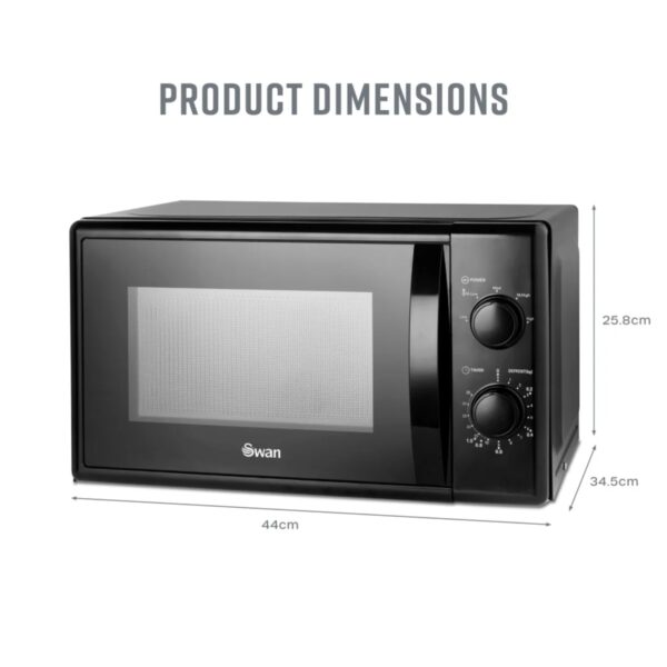Swan SM4420BLK 700W Manual Microwave Oven 20L Black - Image 4