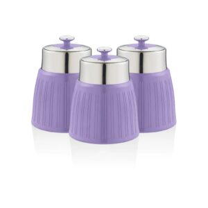 Swan SWKA1024PURN Retro 3 Piece Canister Set Purple Swan Retro 3 Piece Canister Set Purple