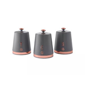 Swan SWKA1028RGN Set of 3 Canisters Grey Swan Set of 3 Canisters Grey