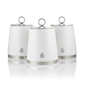 Swan SWKA18536WHT Serenity Set Of 3 Canisters White Swan Serenity Set Of 3 Canisters White