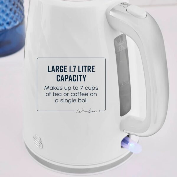 Swan SK14611WHT Windsor 1.7L Textured Kettle White - Image 2