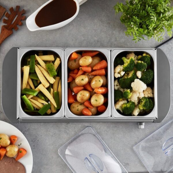Tower PT16021GRY Presto 3 Tray Buffet Server Grey - Image 3