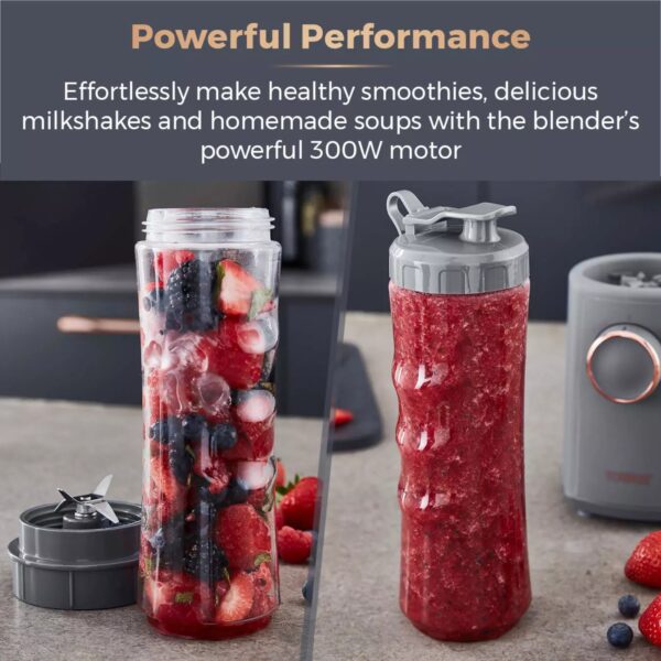 Tower T12060RGG Cavaletto Rose Gold 300W Personal Blender Grey - Image 3