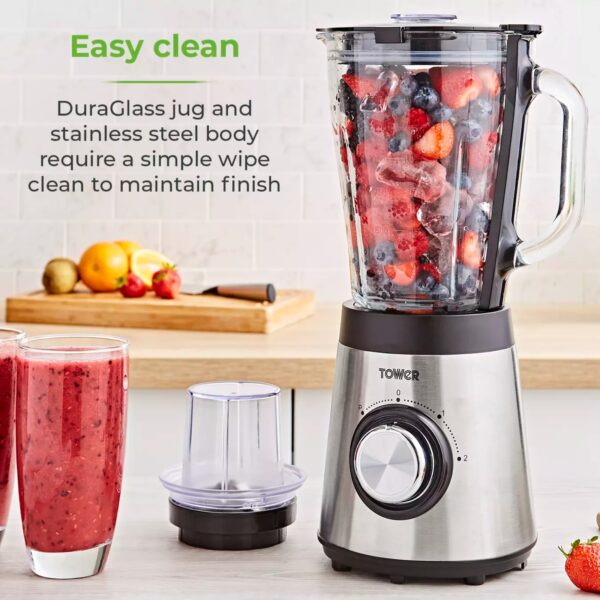 Tower T12073 500W Glass Jug Table Blender - Image 4
