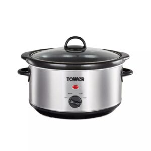 Tower T16039Y 3.5L Slow Cooker Stainless Steel BD Tower 3.5L Slow Cooker Stainless Steel