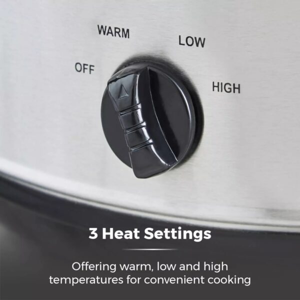 Tower T16039Y 3.5L Slow Cooker Stainless Steel BD - Image 3