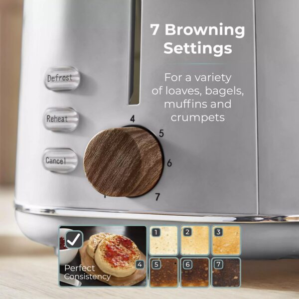Tower T20027GRY Scandi 2 Slice Toaster Dove Grey - Image 2