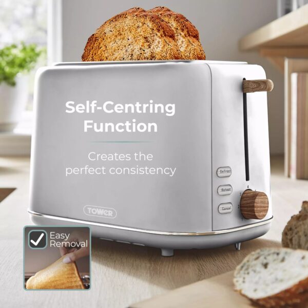 Tower T20027GRY Scandi 2 Slice Toaster Dove Grey - Image 3