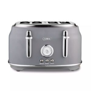 Tower T20065GRY Renaissance 4 Slice Toaster Grey Tower Renaissance 4 Slice Toaster Grey