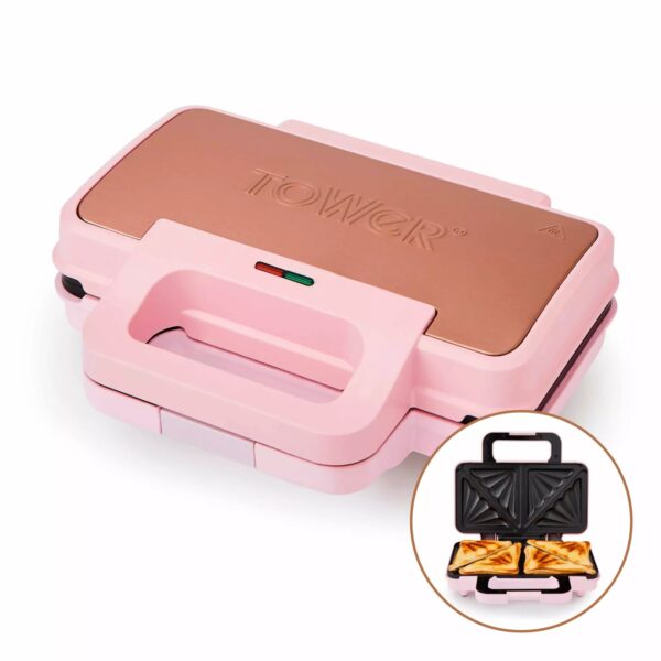 Tower Cavaletto Rose Gold Edition Deep Filled Sandwich Maker Pink